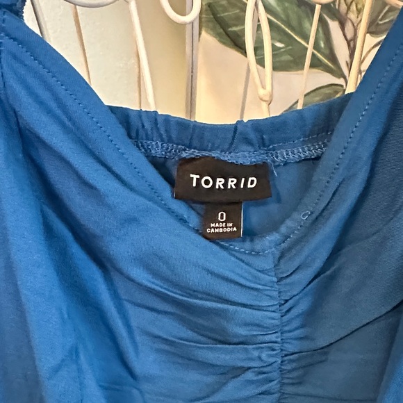 Torrid Blue Ruffled Jumpsuit - Picture 2 of 3